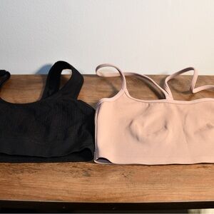 No Boundaries Black and Nude Sports Bra Set